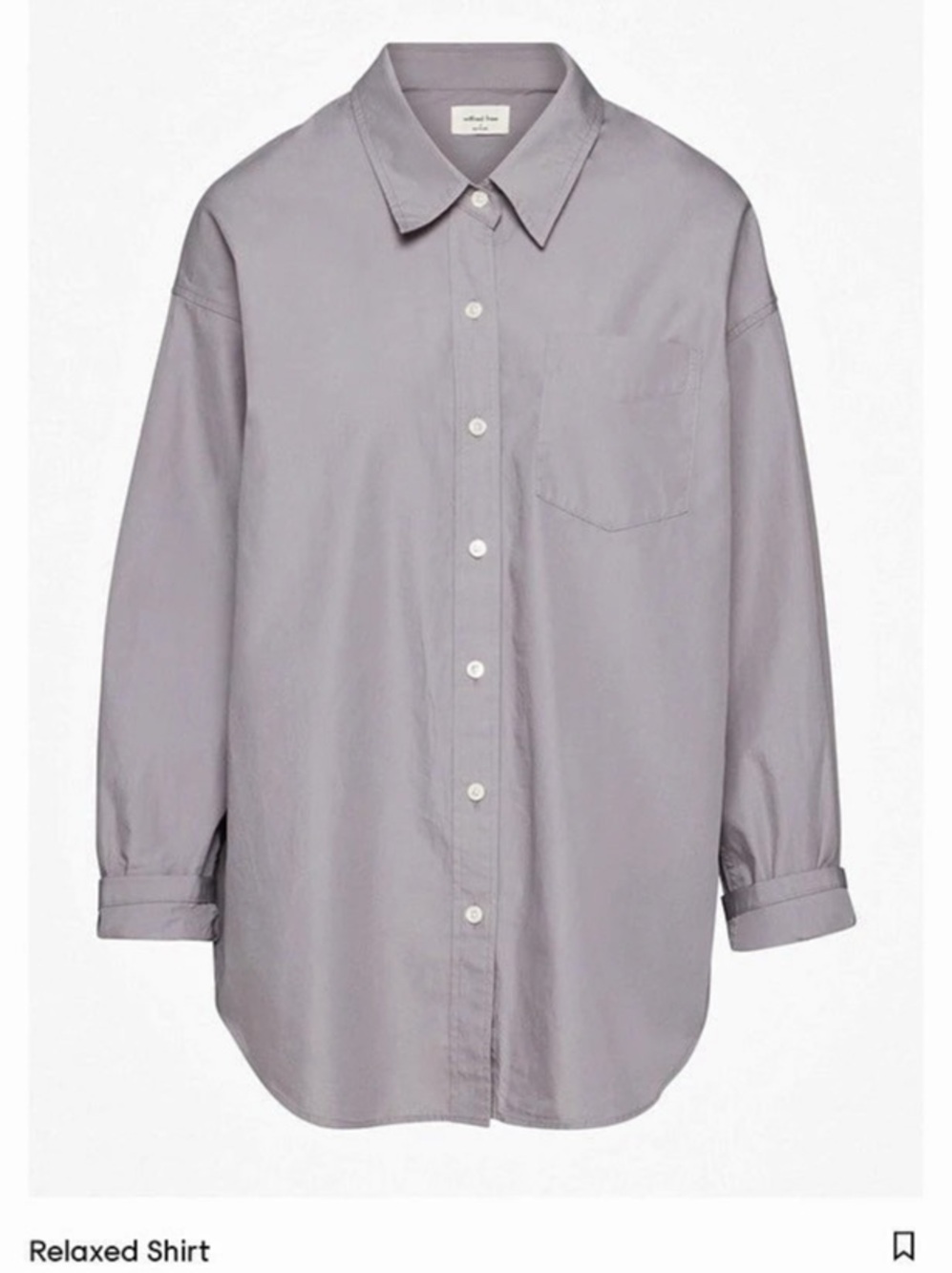 Wilfred Free Relaxed Shirt Button Down Lavender Grey Small